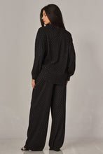 Load image into Gallery viewer, Crinkled Rhinestone Lounge Set Black
