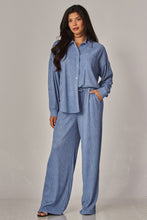 Load image into Gallery viewer, Crinkled Rhinestone Lounge Set Blue
