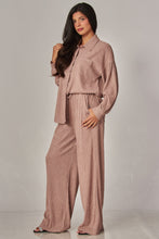 Load image into Gallery viewer, Crinkled Rhinestone Lounge Set Mocha
