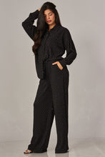 Load image into Gallery viewer, Crinkled Rhinestone Lounge Set Black
