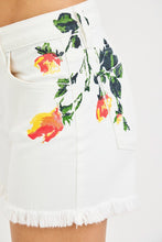 Load image into Gallery viewer, Painted Petals Frayed Shorts
