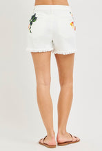 Load image into Gallery viewer, Painted Petals Frayed Shorts
