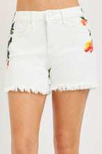 Load image into Gallery viewer, Painted Petals Frayed Shorts
