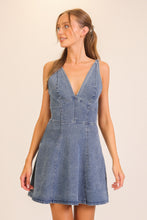 Load image into Gallery viewer, Denim Flare Mini Dress
