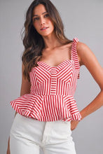 Load image into Gallery viewer, Sweetheart Peplum Crop Top
