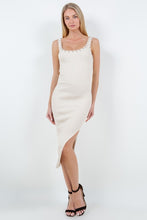 Load image into Gallery viewer, Stitch Me Up Midi Dress Cream
