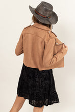 Load image into Gallery viewer, Carefree Suede Moto Jacket Camel
