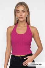 Load image into Gallery viewer, Floral Lace Halter Crop Top
