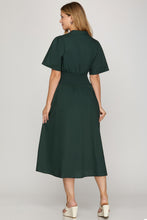 Load image into Gallery viewer, Keep It Zipped Midi Dress Plum Sea Green
