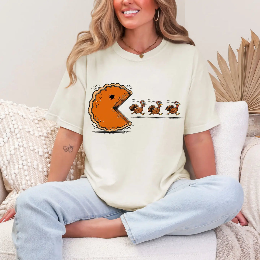 Pie Chasing Turkeys Graphic Tee
