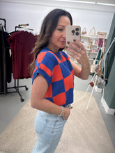 Load image into Gallery viewer, Hannah Loose Fit Checker Knit Top
