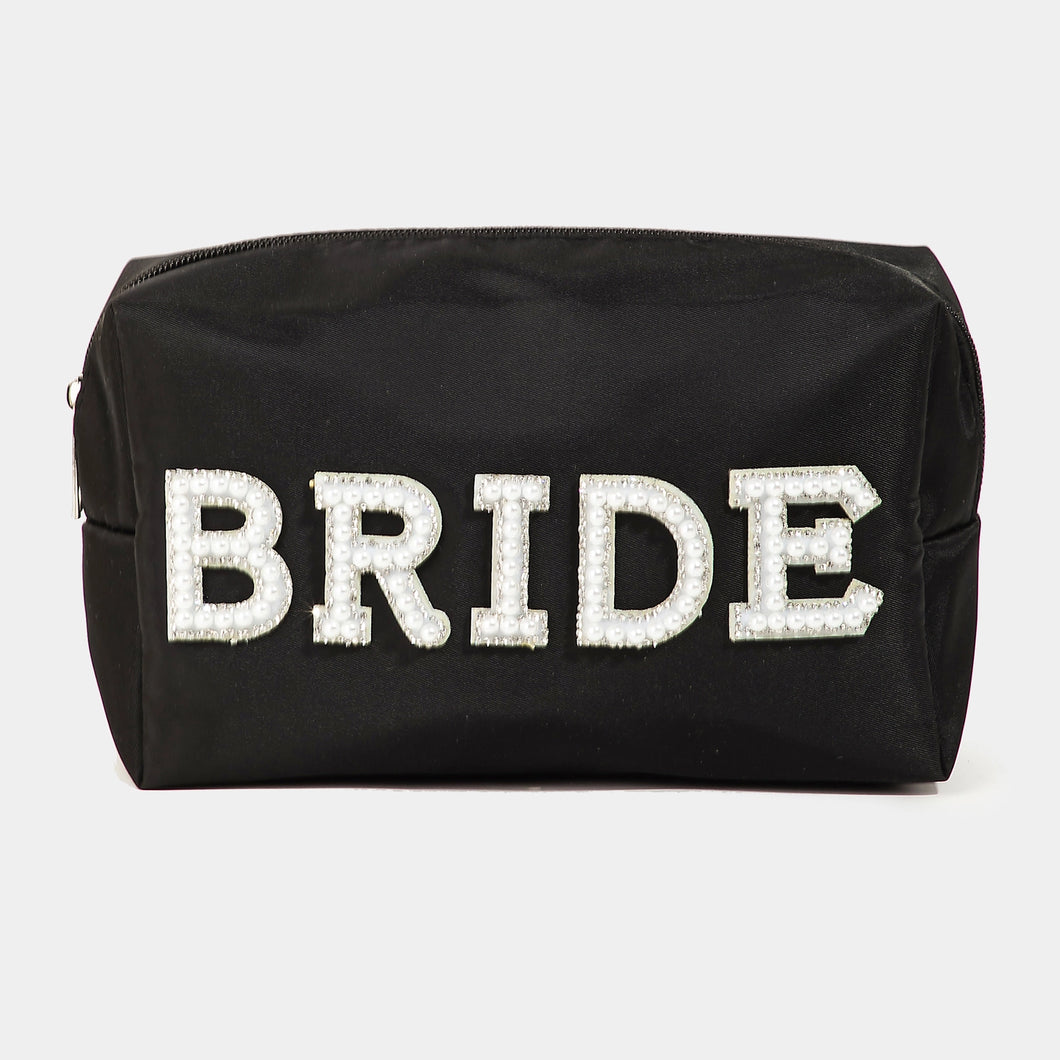 Bride Print Cosmetic Bag Black