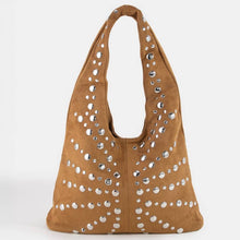 Load image into Gallery viewer, Grommet Studded Suede Shoulder Bag

