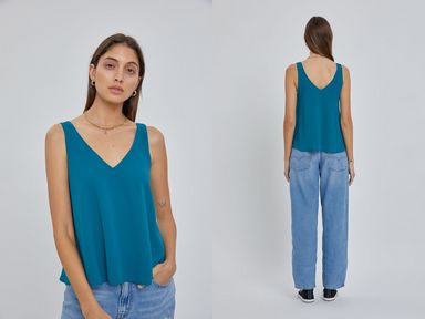 Go With It Flowy Top Teal