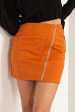 Load image into Gallery viewer, Must Be Love Zipper Mini Skirt Burnt Orange
