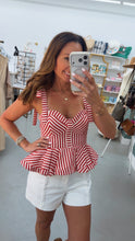 Load image into Gallery viewer, Sweetheart Peplum Crop Top

