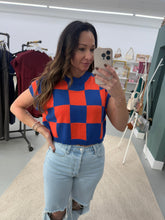 Load image into Gallery viewer, Hannah Loose Fit Checker Knit Top
