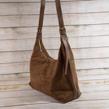 Load image into Gallery viewer, Suede Zip Detail Buckle Hobo Bag

