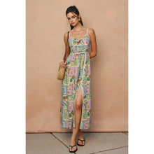 Load image into Gallery viewer, Palm Postcard Midi Dress
