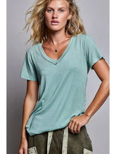 Load image into Gallery viewer, Jersey Stone Washed V-Neck Top
