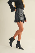 Load image into Gallery viewer, Leather &amp; Lace Mini Skirt
