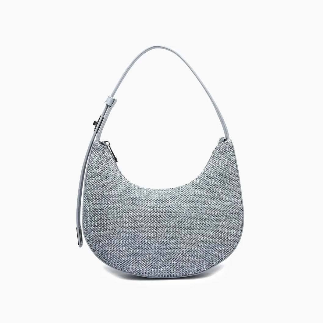 Luna Coastal Straw Shoulder Purse