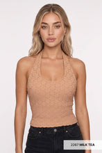 Load image into Gallery viewer, Floral Lace Halter Crop Top
