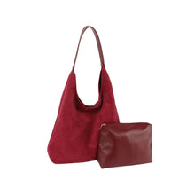 Load image into Gallery viewer, Faux Suede 2 in 1 Hobo Bag
