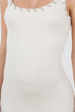 Load image into Gallery viewer, Stitch Me Up Midi Dress Cream
