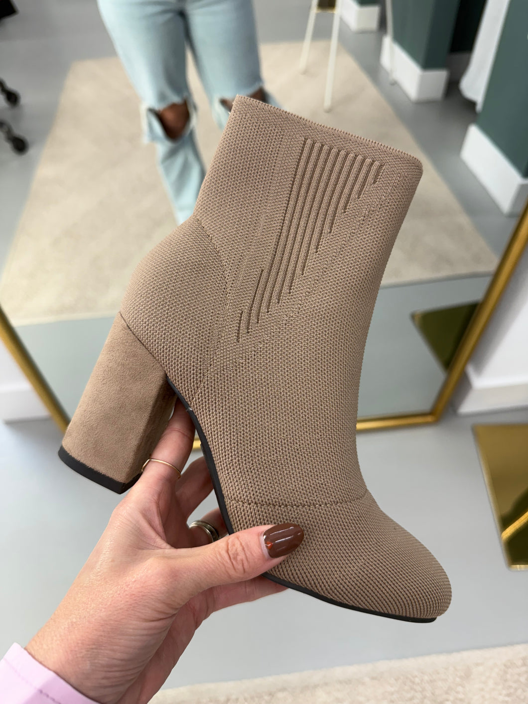 Mia Braxton Booties Dark Sand