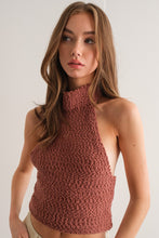 Load image into Gallery viewer, Chenille Halter Knit Top Cafe
