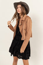 Load image into Gallery viewer, Carefree Suede Moto Jacket Camel

