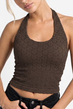 Load image into Gallery viewer, Floral Lace Halter Crop Top
