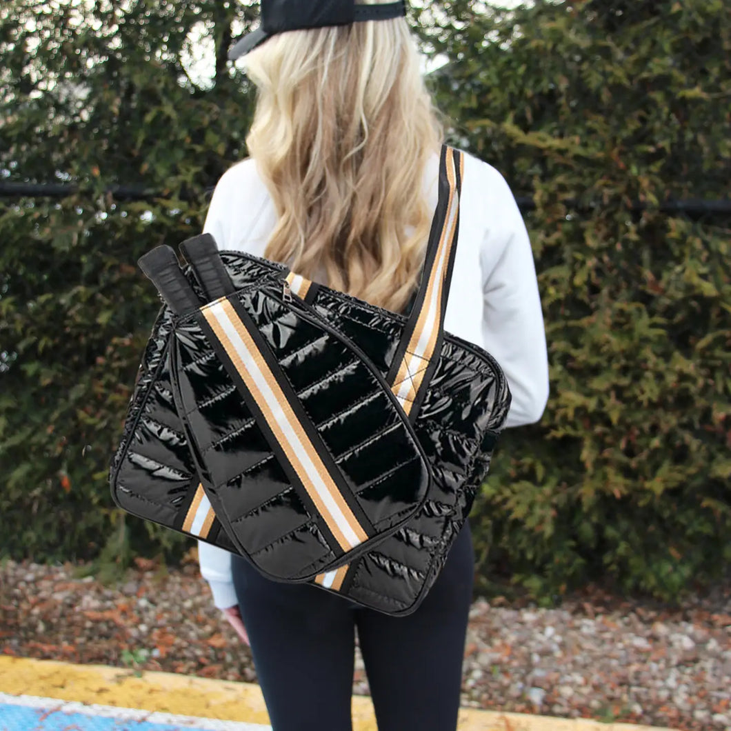 Judy Puffer Pickle Ball Tote Black