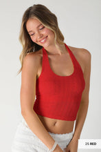 Load image into Gallery viewer, Floral Lace Halter Crop Top
