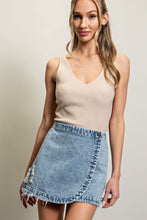 Load image into Gallery viewer, Stone Washed Wrap Mini Skirt
