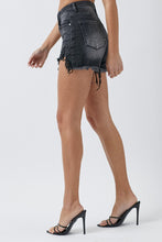 Load image into Gallery viewer, Frayed Cross Over Shorts Black
