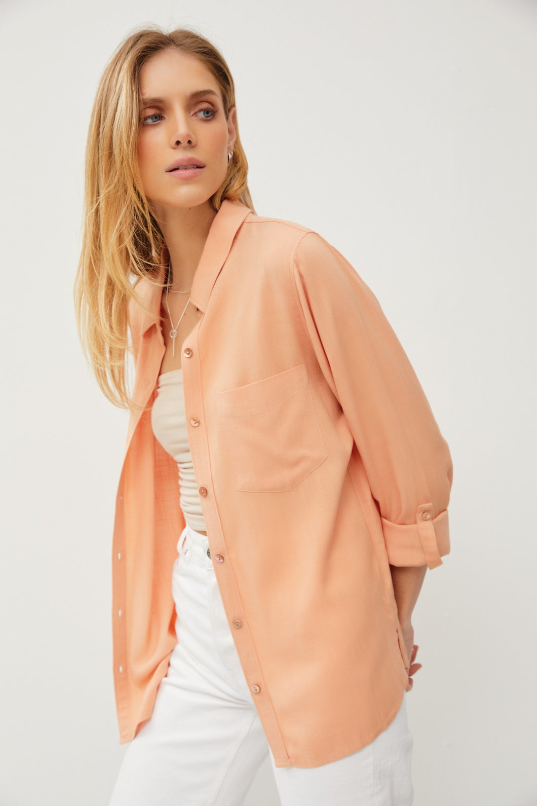 Spring Fit Button Down Top