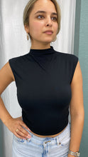 Load image into Gallery viewer, Sleek Mock Neck Top Black
