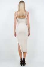 Load image into Gallery viewer, Stitch Me Up Midi Dress Cream
