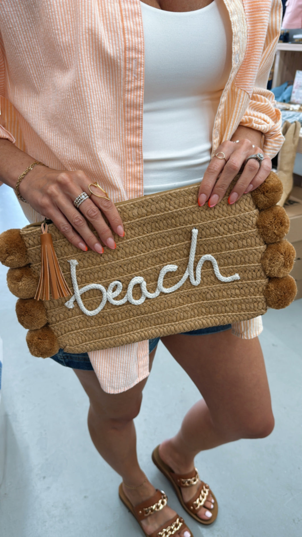 Pom Pom Beach Clutch