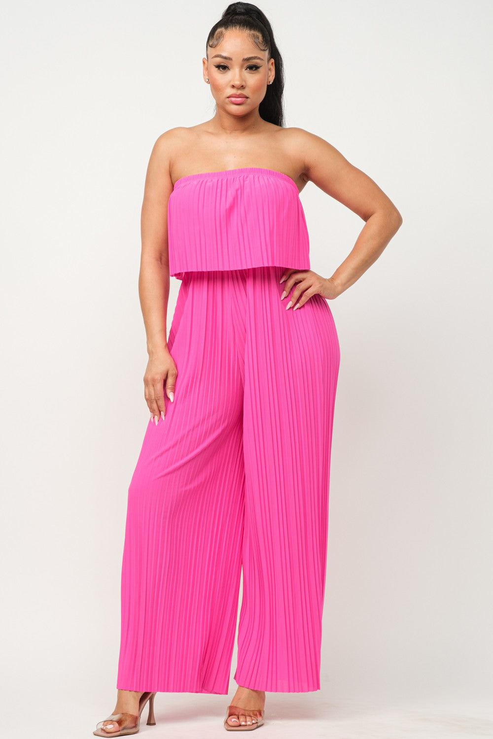 One And Done Jumpsuit Fuchsia