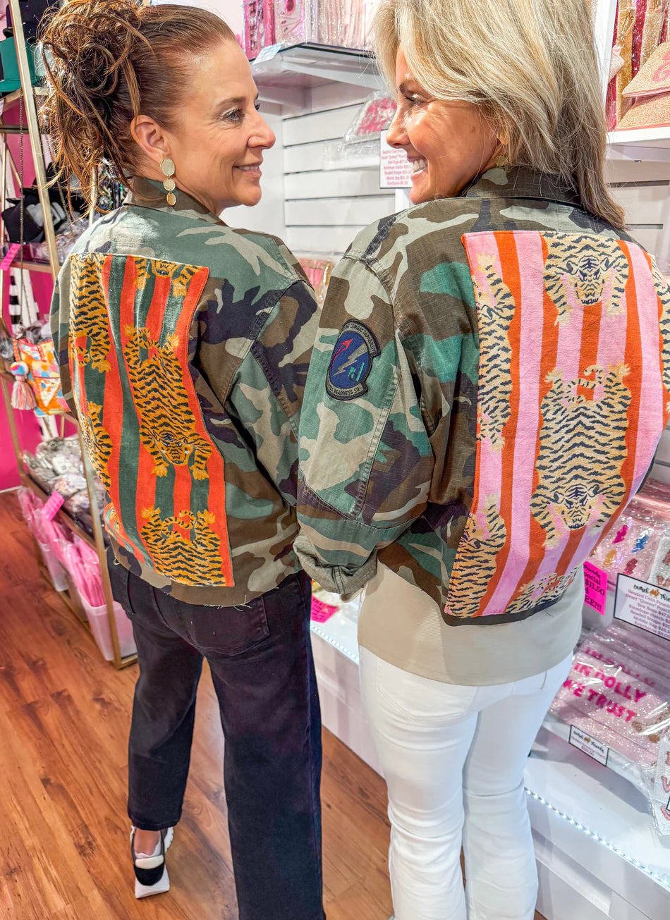 Cropped Camo Pink Tiger Jacket