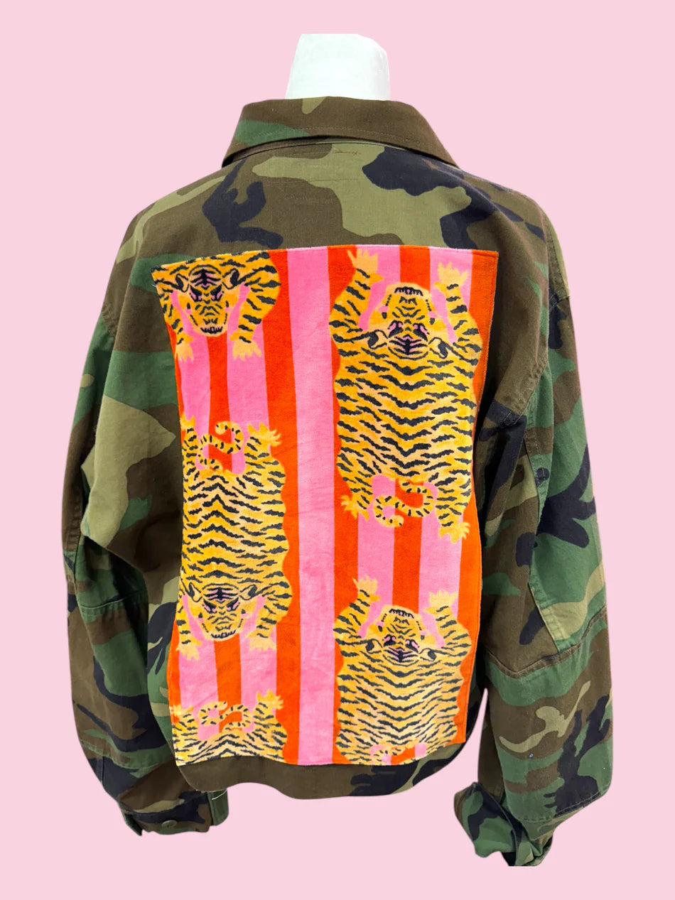 Cropped Camo Pink Tiger Jacket
