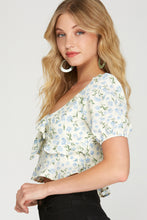 Load image into Gallery viewer, Blue Floral Top
