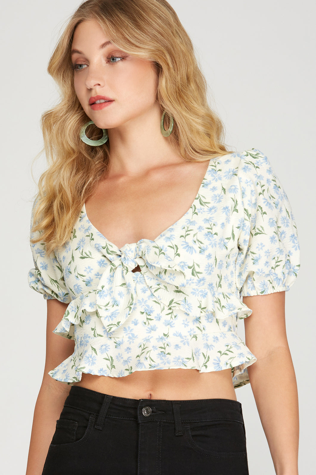 Blue Floral Top
