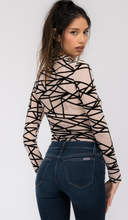 Load image into Gallery viewer, Abstract Long Sleeve Bodysuit Cream

