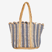 Load image into Gallery viewer, Striped Jute Braid Tote Bag
