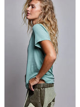 Load image into Gallery viewer, Jersey Stone Washed V-Neck Top
