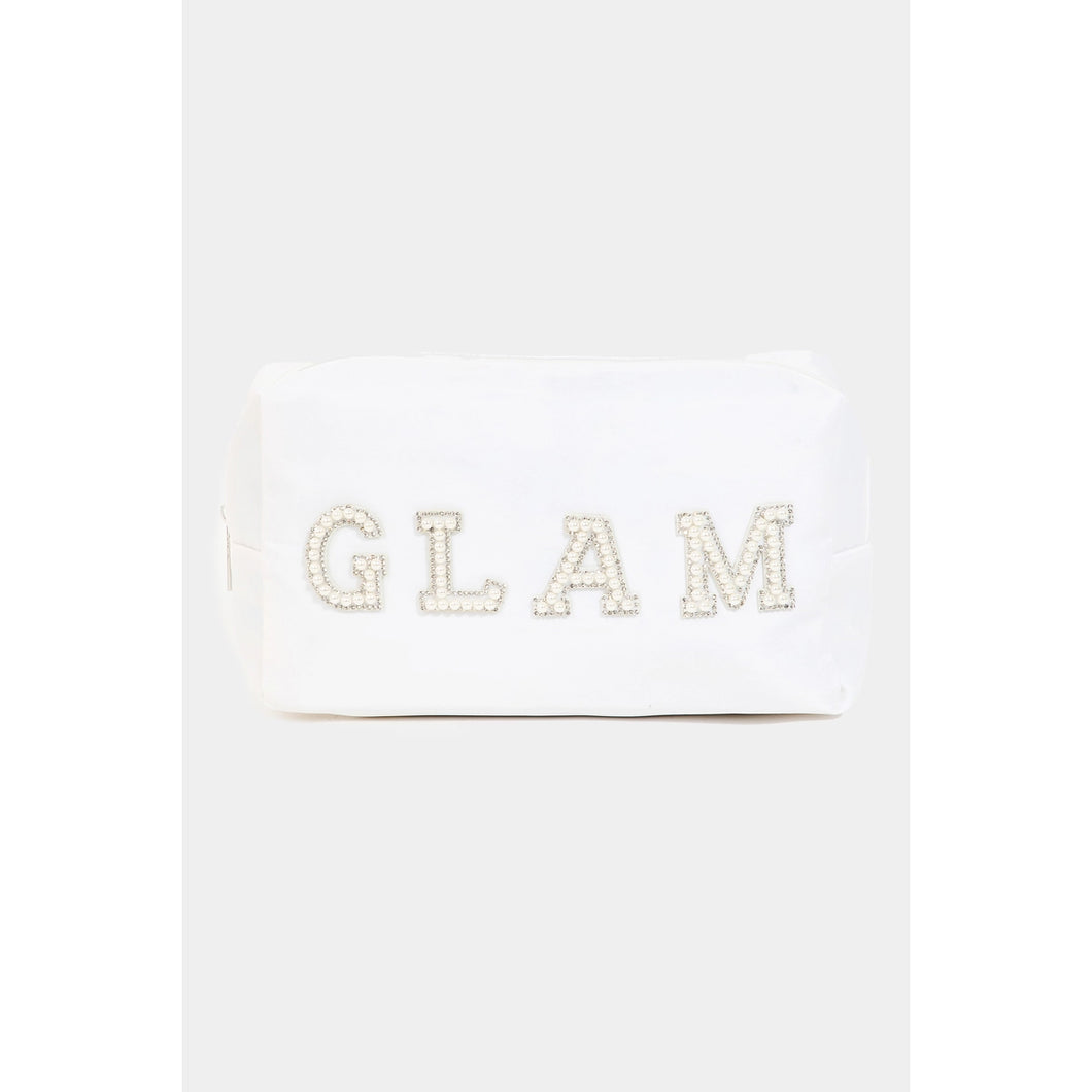 Pearl Beaded Glam Cosmetic Bag